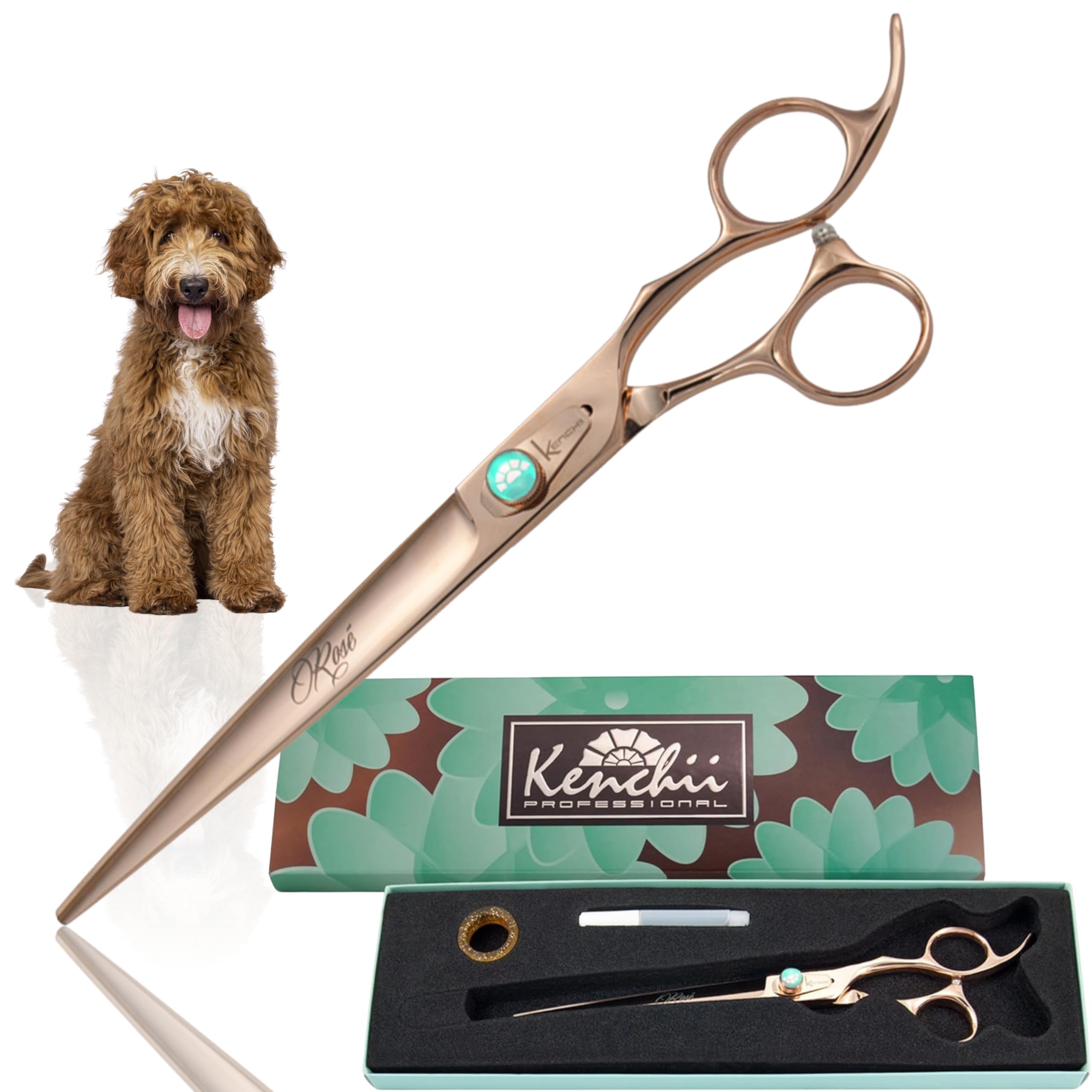 Amazon.com: Kenchii Rose Dog Grooming Scissors, 8 Inch Straight
